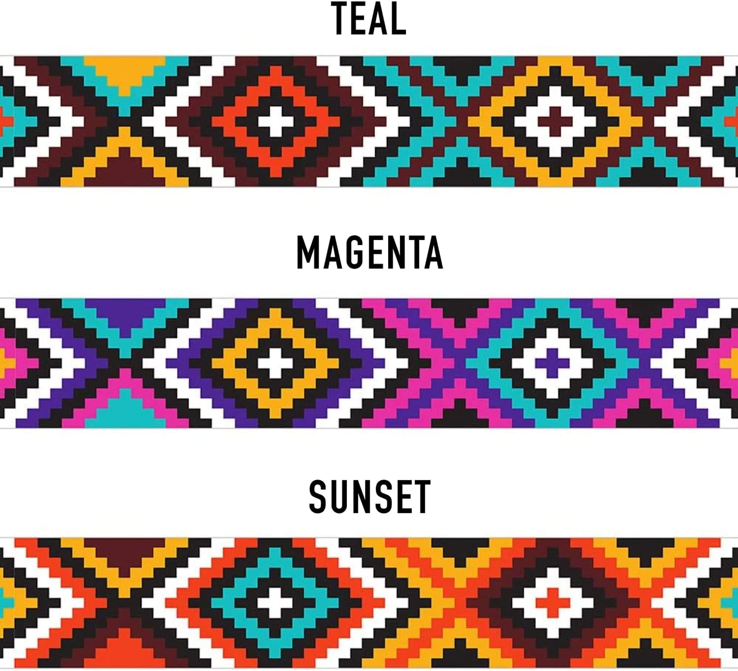 Purple Geometric Dog Collar, Pet Collar for Small Medium Large Dogs or Puppies with Quick Release Buckle, Yellow Orange Pattern, Adjustable Nylon (Teal, Neck Fit 12"-16")