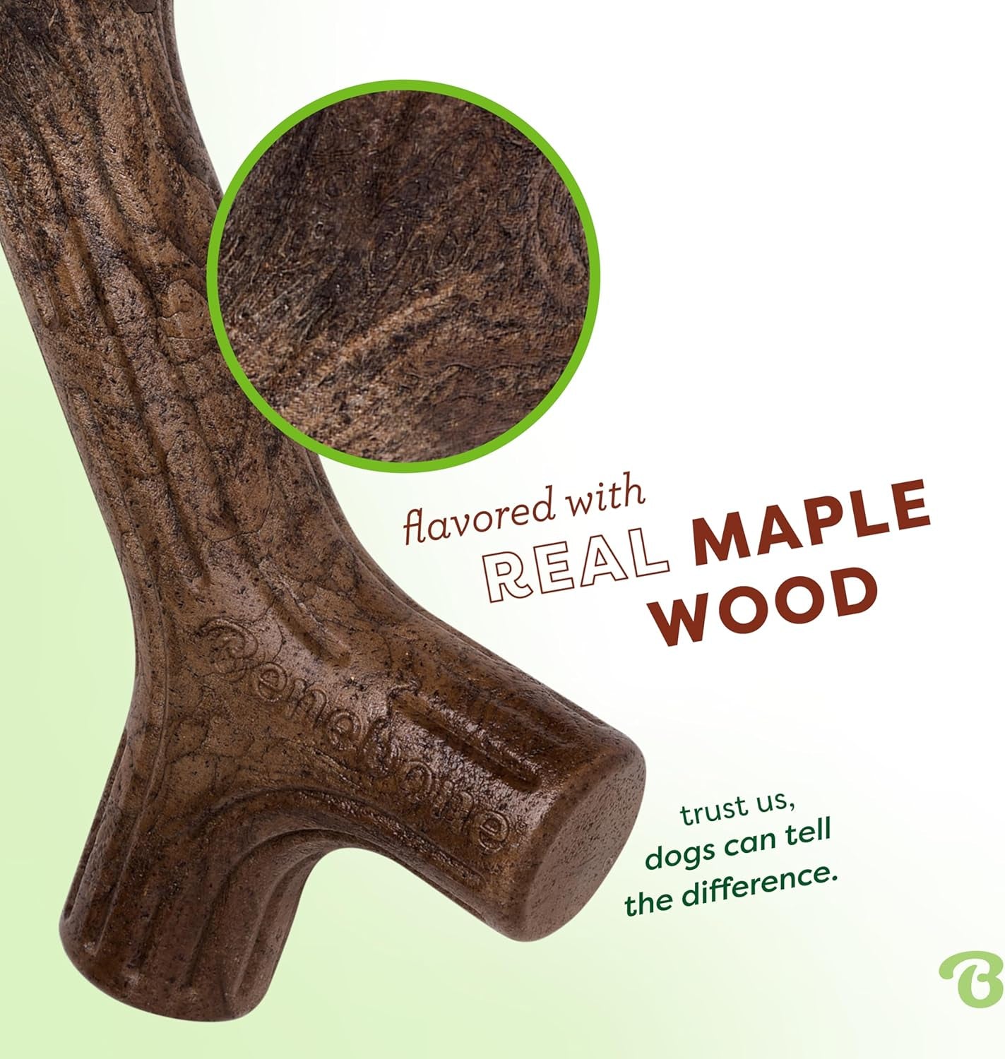 Maplestick Durable Dog Chew Toy for Aggressive Chewers, Real Maplewood, Made in USA, Medium